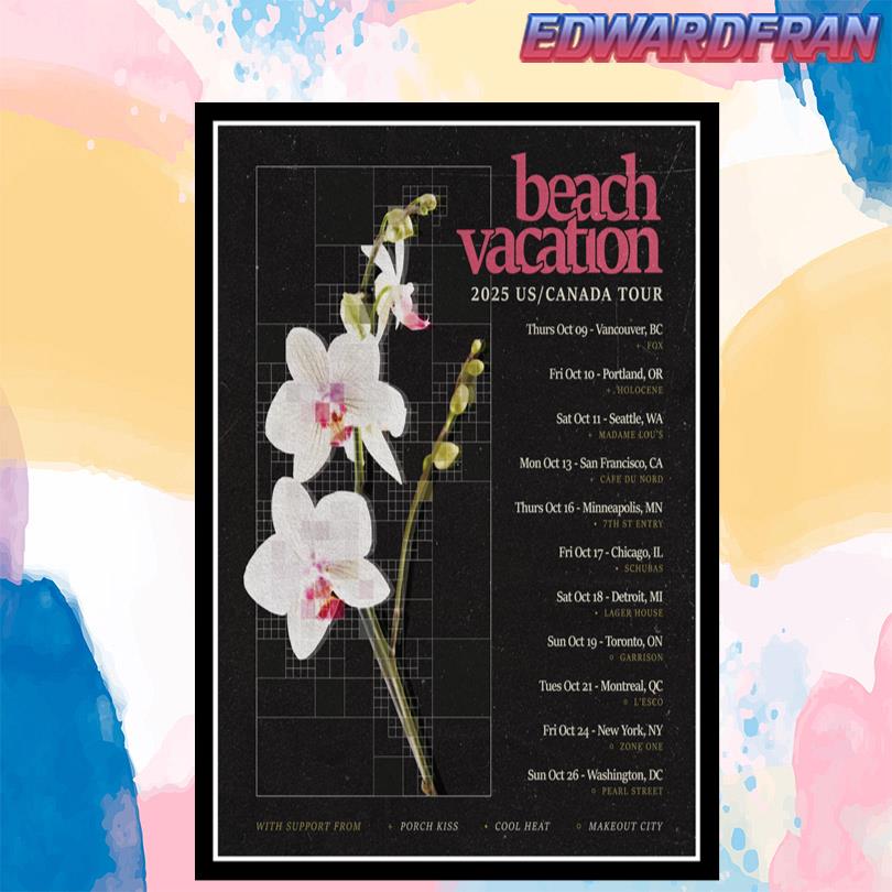 Beach Vacation 2025 US Canada Tour Poster