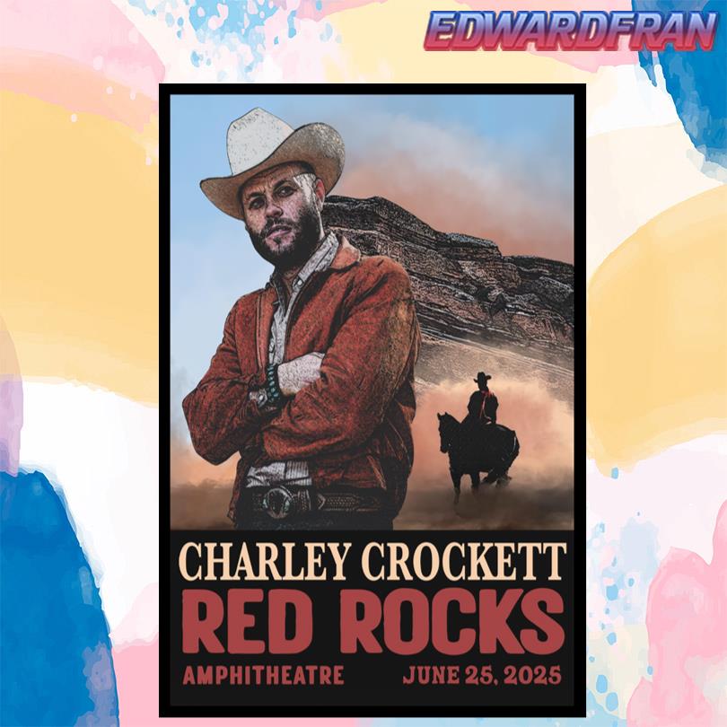 Charley Crockett Red Rocks Morrison CO June 25 2025 Poster