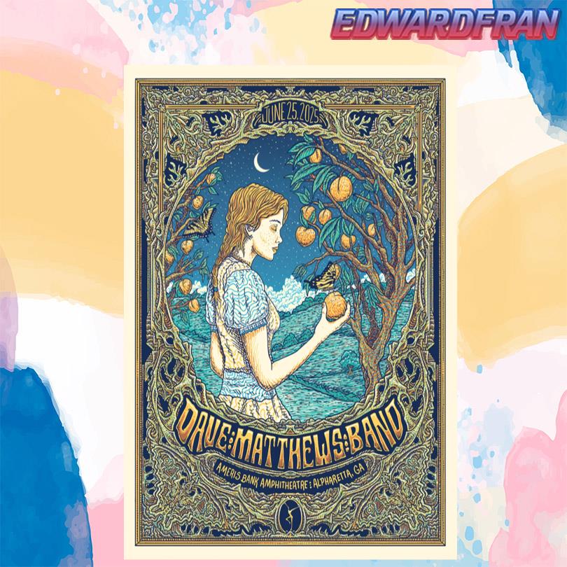 Dave Matthews Band Alpharetta June 25th 2025 Poster