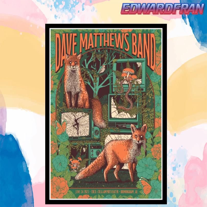 Dave Matthews Band Coca-Cola Amphitheater Birmingham AL 6 24 2025 Poster
