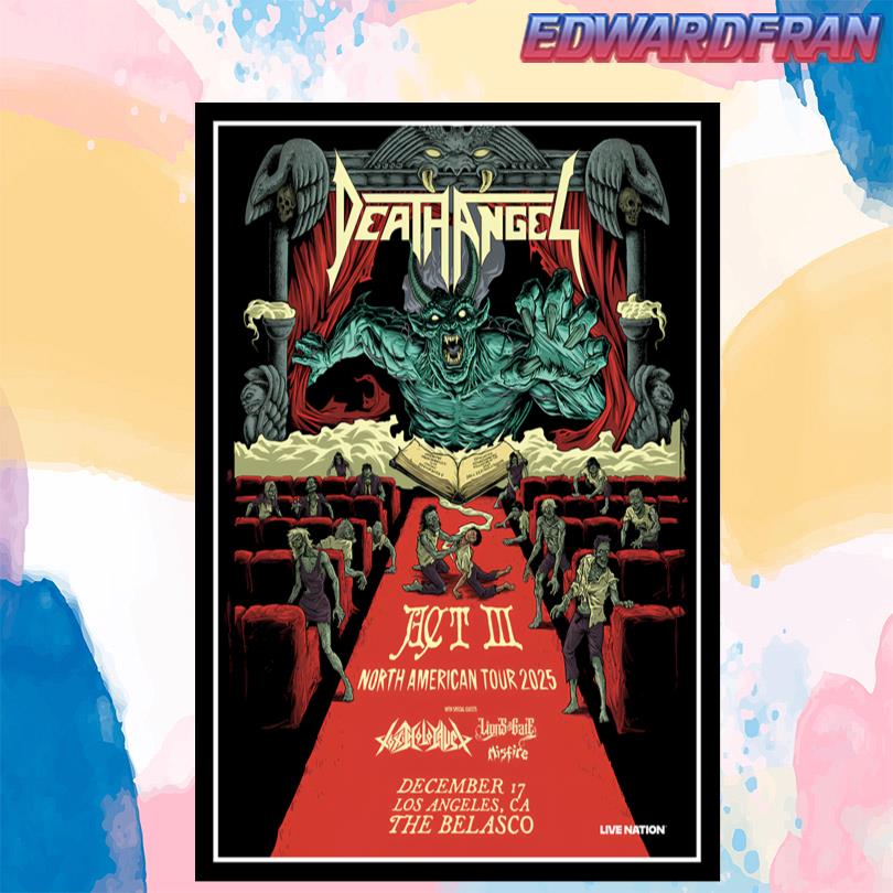 Death Angel The Belasco Los Angeles Decemeber 17th 2025 Poster