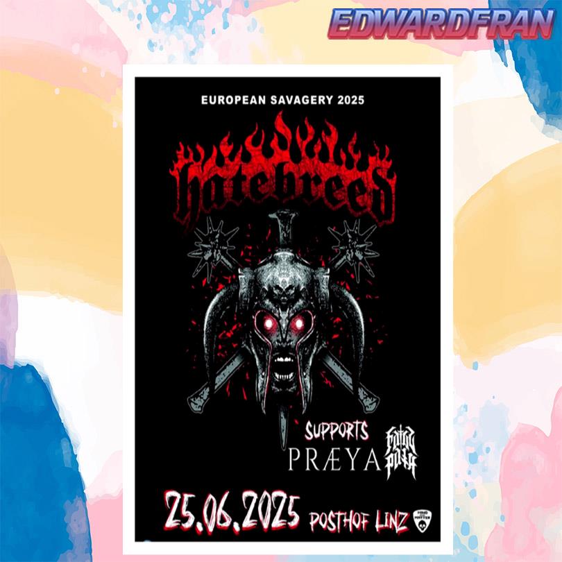Hatebreed June 25 2025 Posthof Linz Poster