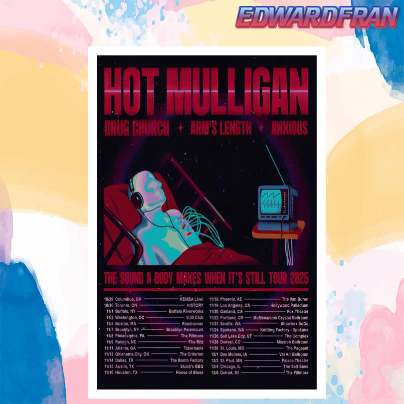 Hot Mulligan 2025 North America Tour Poster