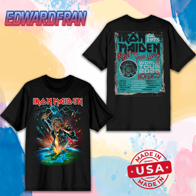 Iron Maiden Run For Your Lives 2025 Tour Nordics T-Shirt