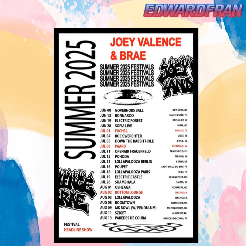 Joey Valence And Brae Summer Tour Poster