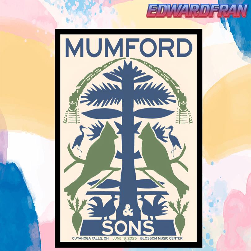 Mumford & Sons Blossom Music Center June 18th 2025 Poster