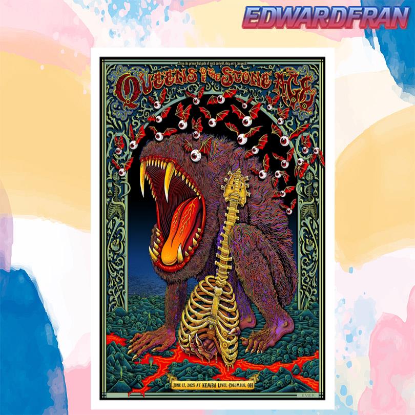 Queens Of The Stone Age Columbus Ohio 2025 Poster