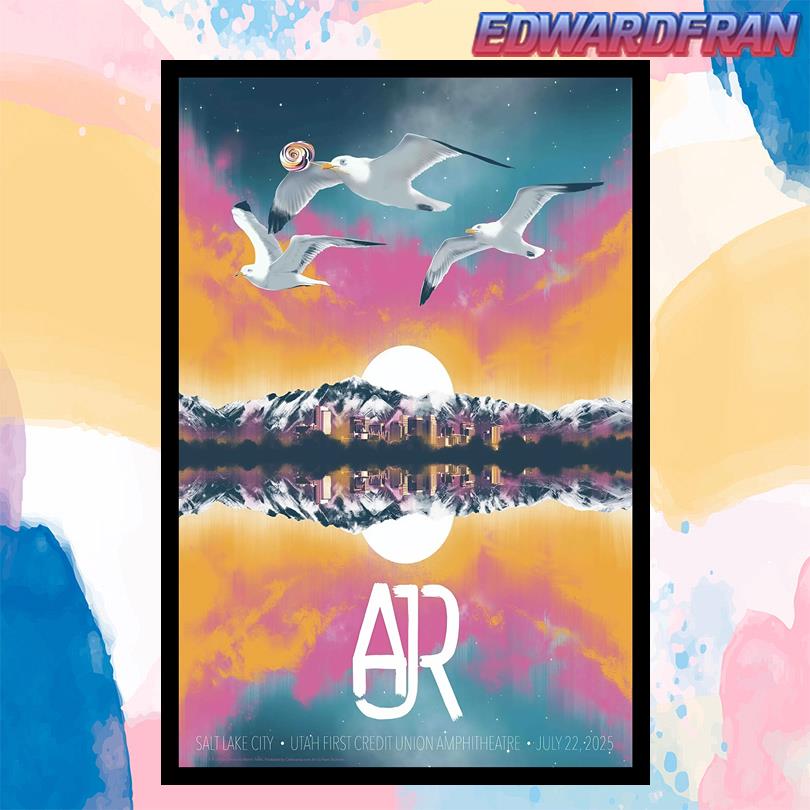2025 Poster AJR Show Utah First Credit Union Amphitheatre Utah