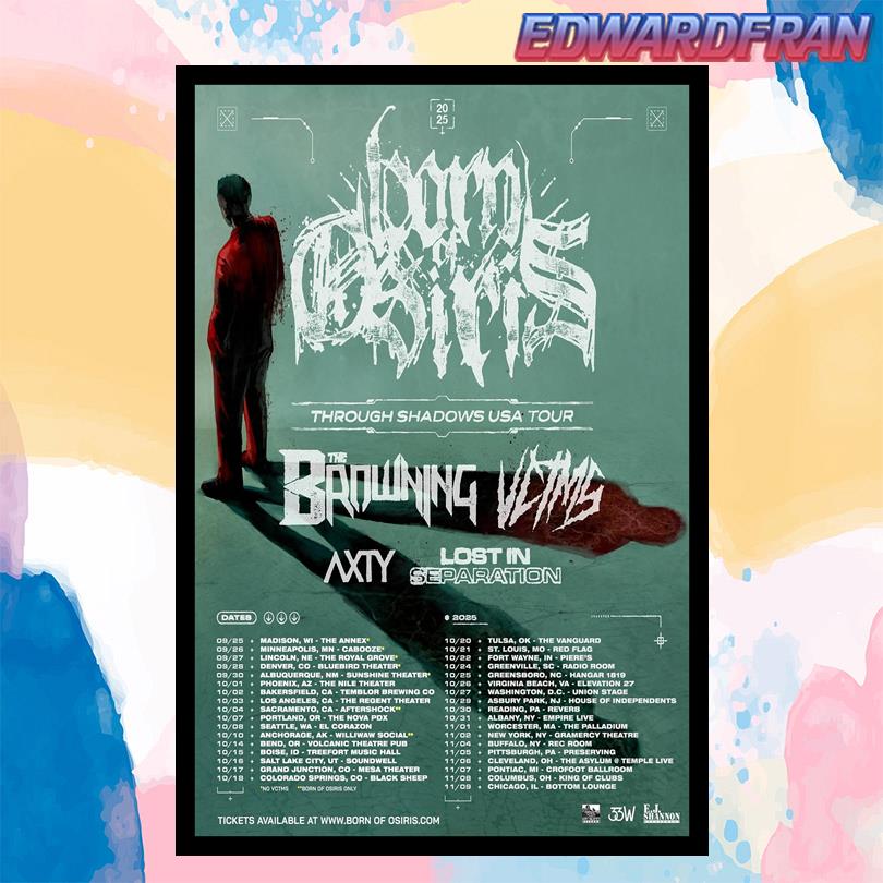 Born Of Osiris Through Shadows USA Tour 2025 Poster