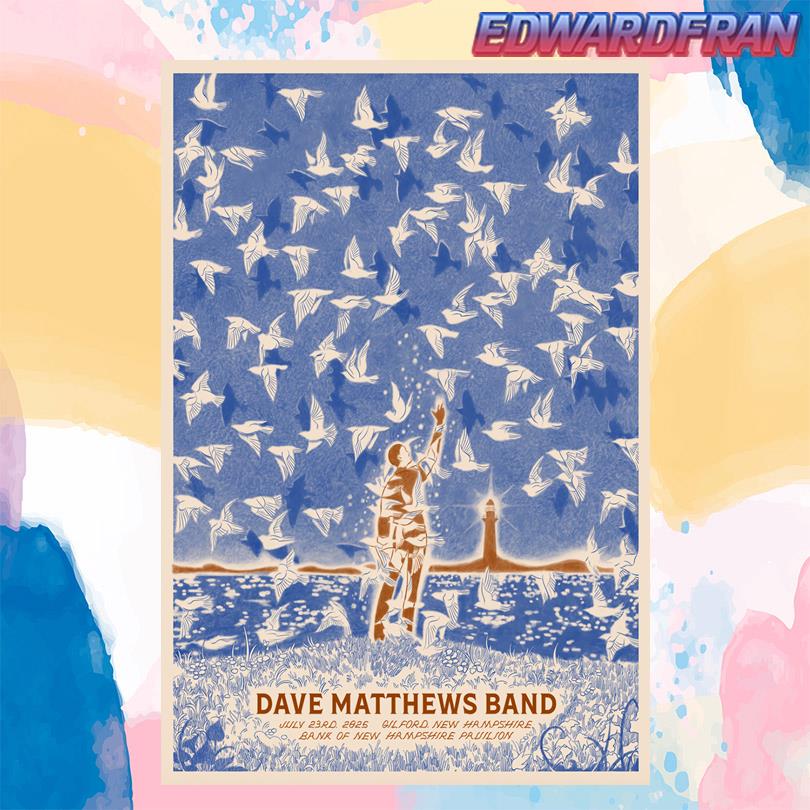 Dave Matthews Band Concert Poster Gilford New Hampshire July 23 2025