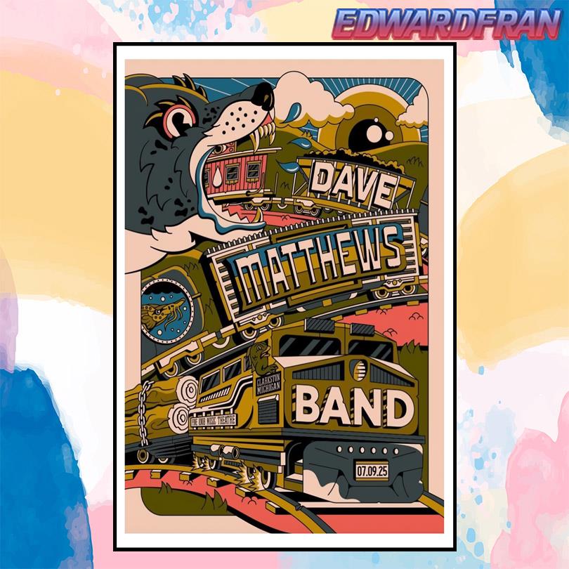 Dave Matthews Band Concert Poster – July 9 2025 – Clarkston Michigan