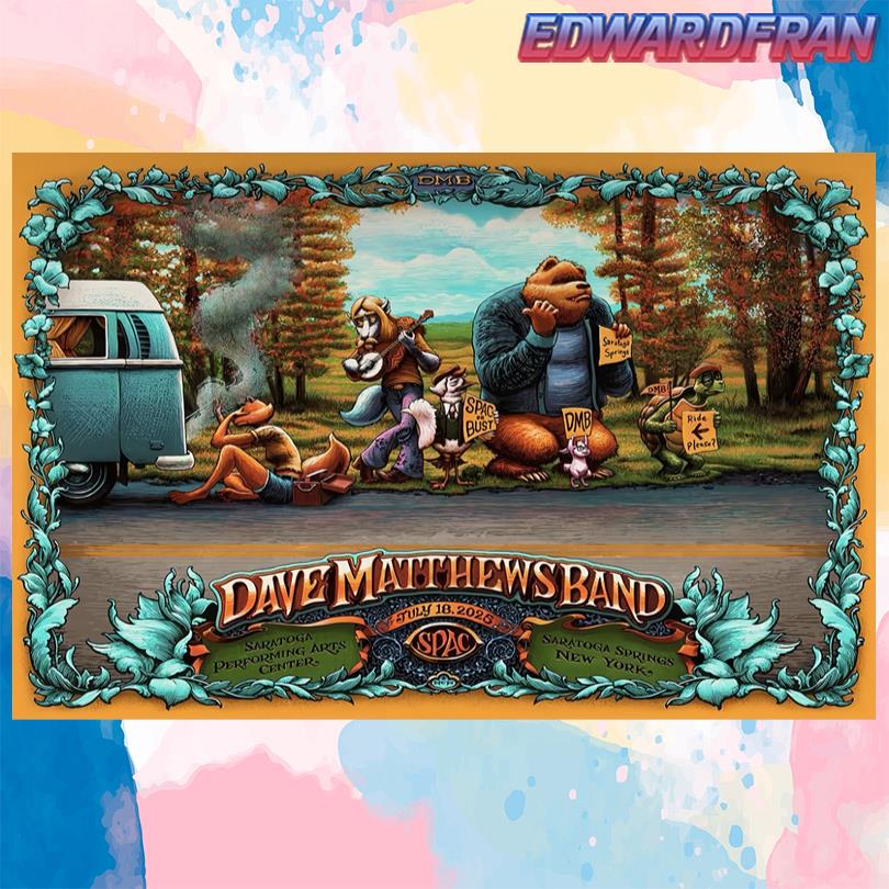 Dave Matthews Band Event July 18 2025 SPAC Saratoga Springs NY Poster