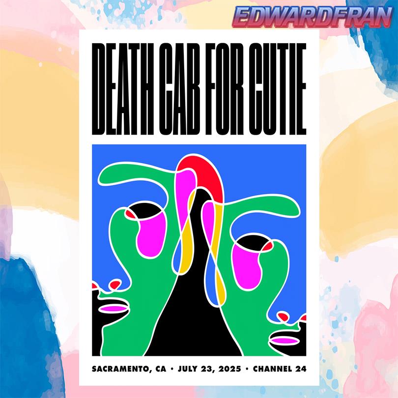 Death Cab For Cutie Concert Event Poster Sacramento CA July 23 2025