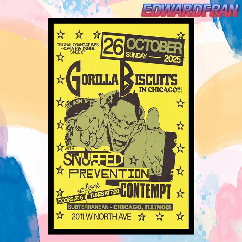 Gorilla Biscuits Concert Event Chicago IL October 26 2025 Poster