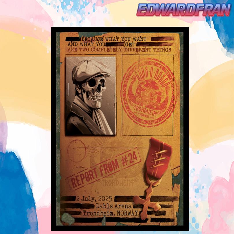 Guns N\' Roses 2 July 2025 E.C. Dahls Arena Poster