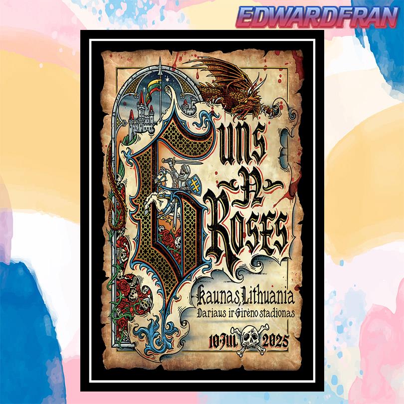 Guns N\' Roses Live Show Poster – July 10 2025 – Lithuania
