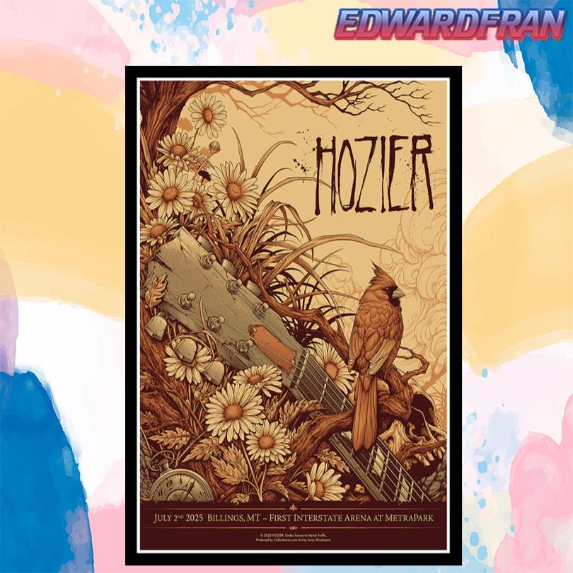 Hozier Billings July 2nd 2025 Poster