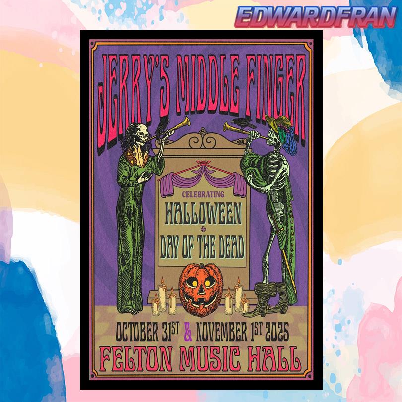Jerry\'s Middle Finger Halloween Concert Poster Felton CA 2025