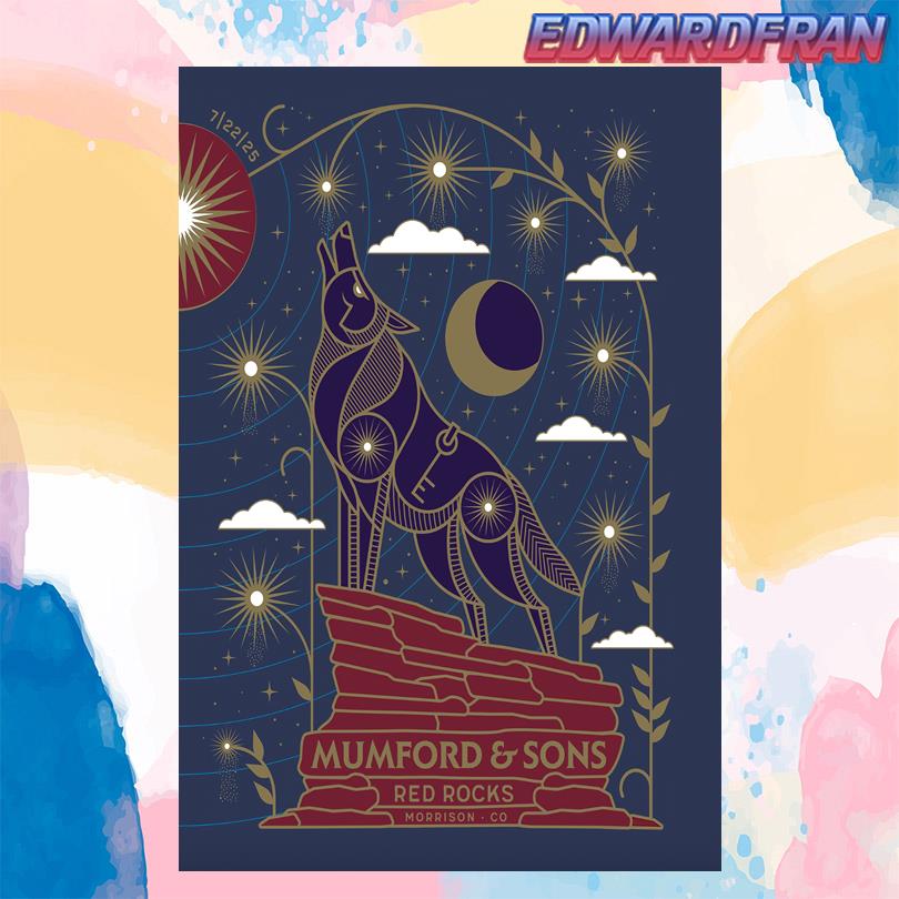 Mumford And Sons Show in Morrison CO Red Rocks July 22 2025 Poster