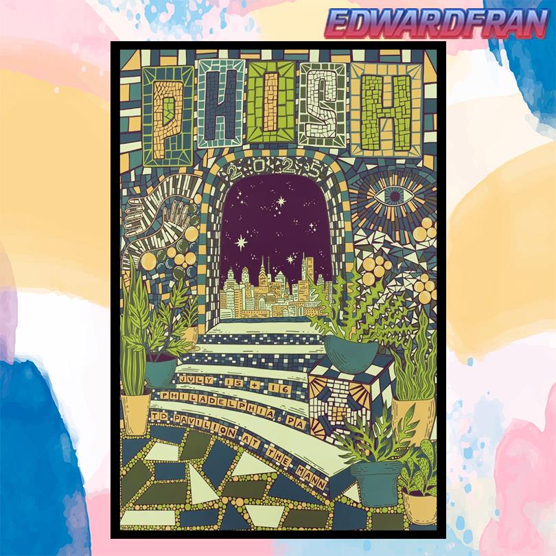 Phish Poster – 2025 Tour July 15–16 Philadelphia PA