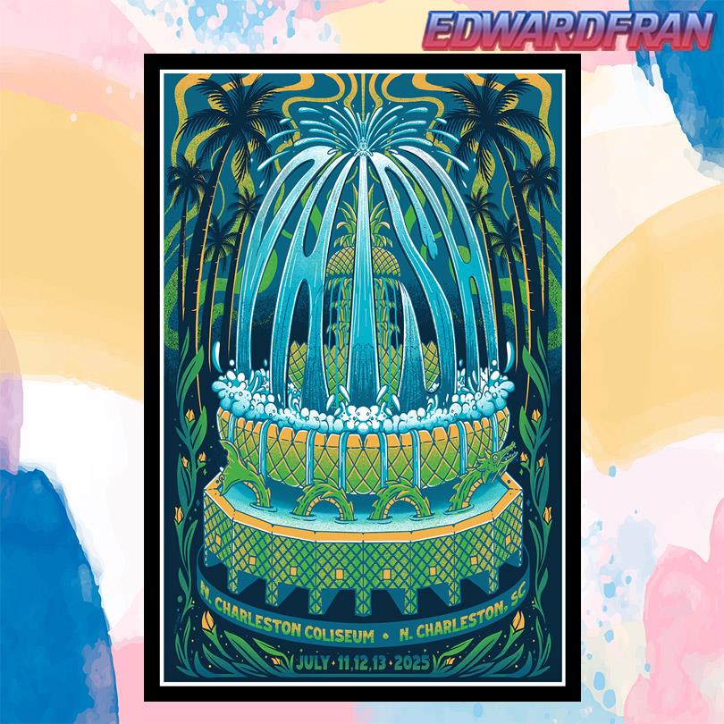 Phish Poster – July 11–13 2025 North Charleston Coliseum SC