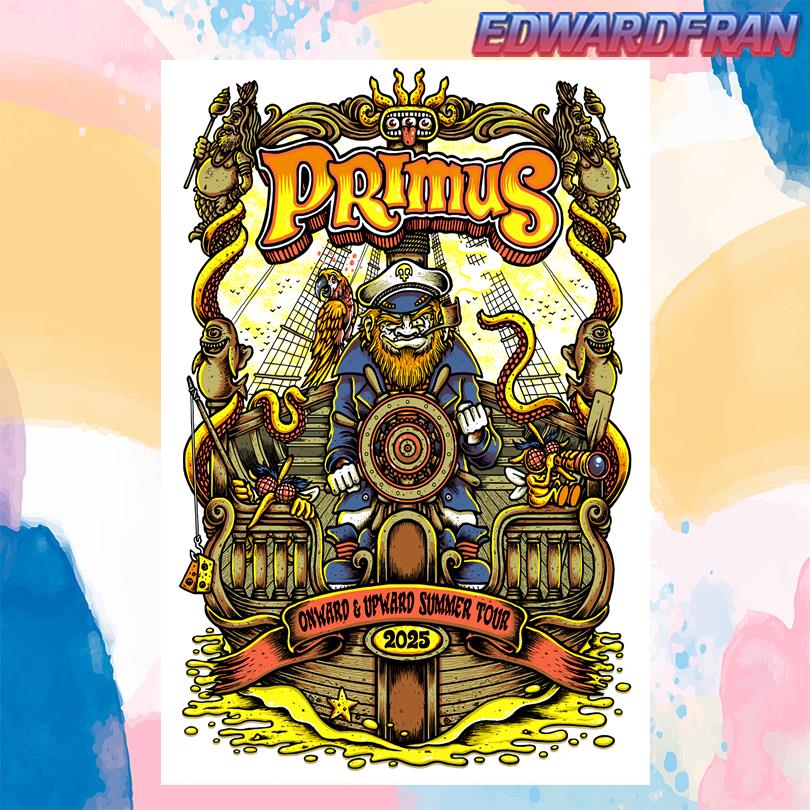 Primus Onward & Upward Summer Tour 2025 Poster – Official Tour Show Poster