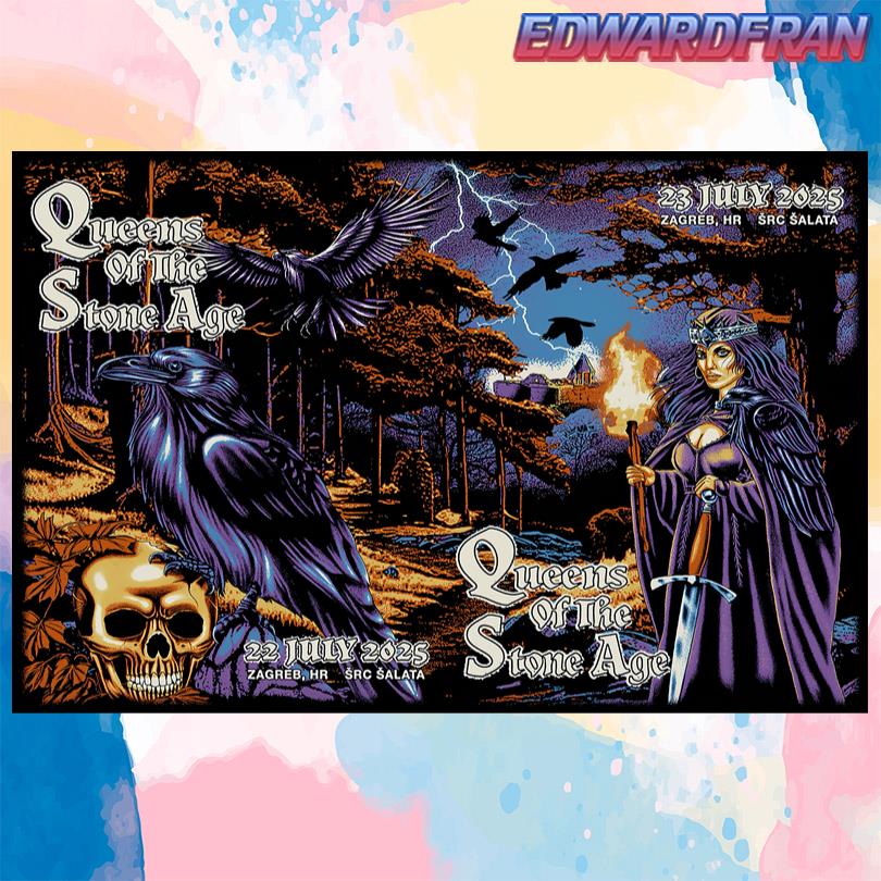 Queens Of The Stone Age Tour SCR Šalata Zagreb Croatia July 22-23 2025 Poster