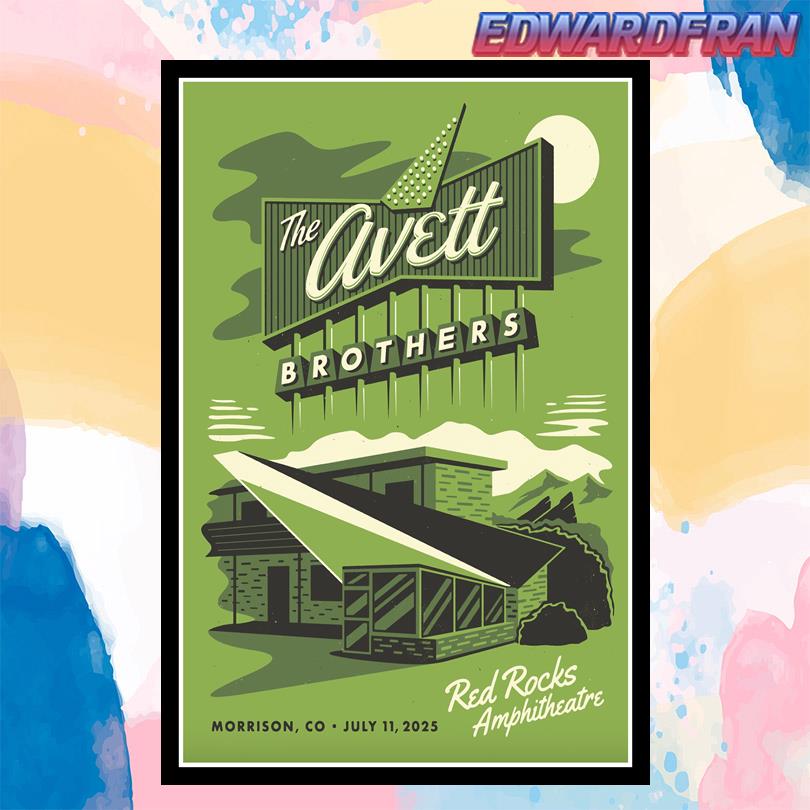 The Avett Brothers 2025 Poster – Live at Red Rocks Morrison CO