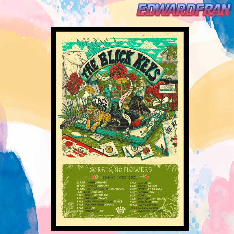 The Black Keys Europe Tour 2025 Poster