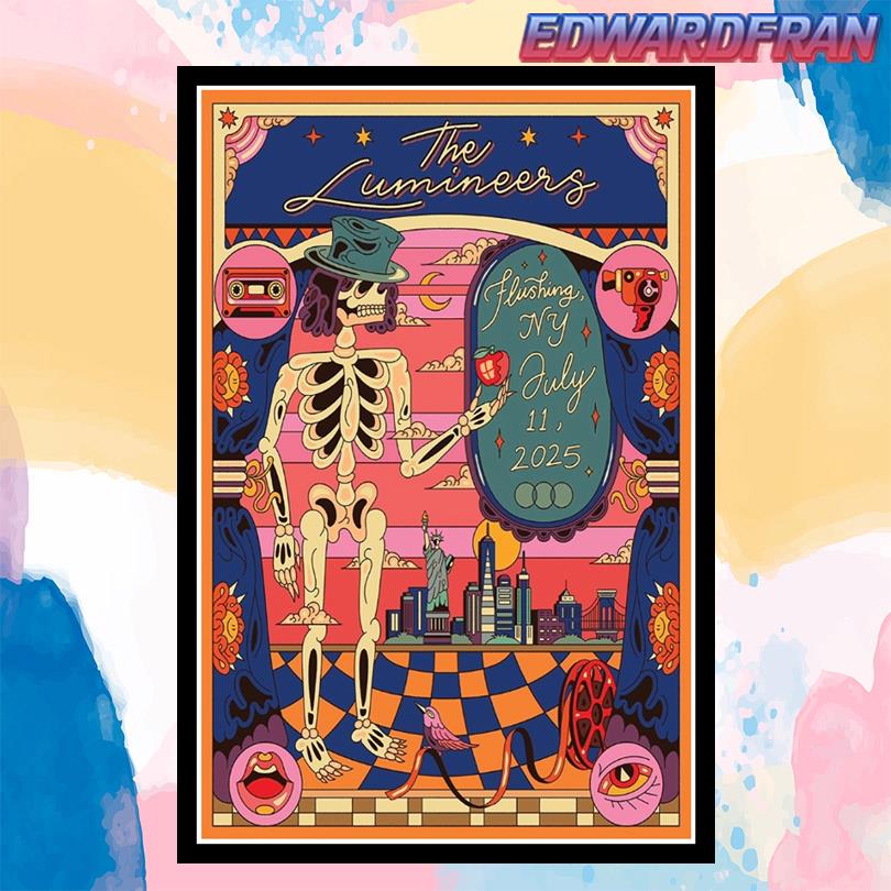 The Lumineers Wall Art Poster Citi Field Flushing NY 2025