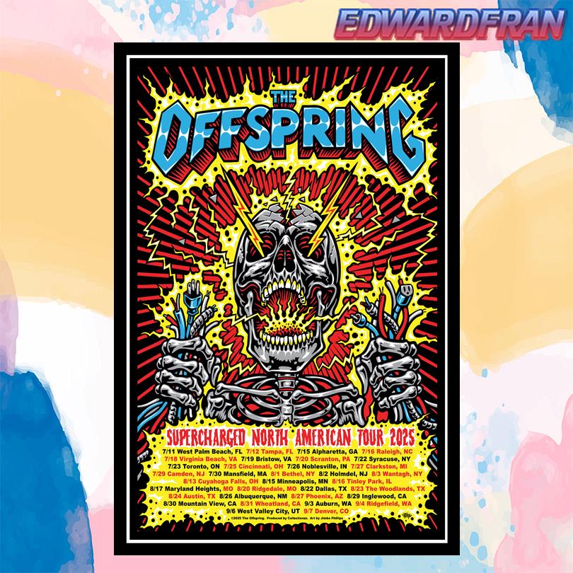 The Offspring 2025 Poster – Supercharged Tour USA & Canada