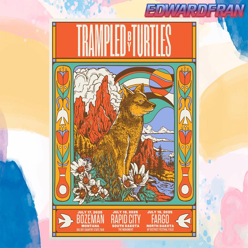 Trampled By Turtles July 18 2025 The Monument In Rapid City SD Poster