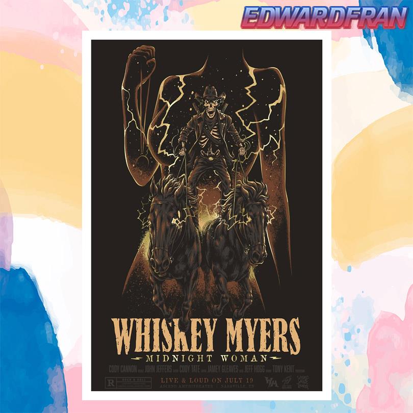 Whiskey Myers in Nashville TN Ascend Amphitheater July 19 2025 Poster