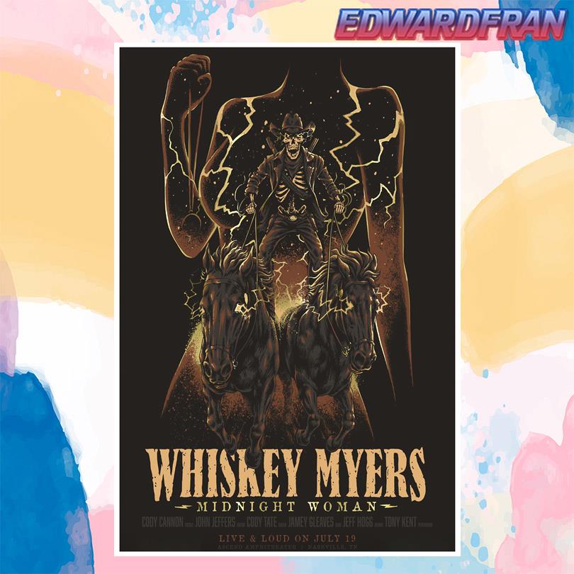 Whiskey Myers Poster Ascend Amphitheater Nashville July 2025 Event