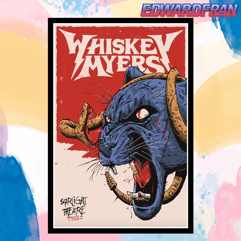 Whiskey Myers Tour Poster – July 12 2025 Kansas City Missouri