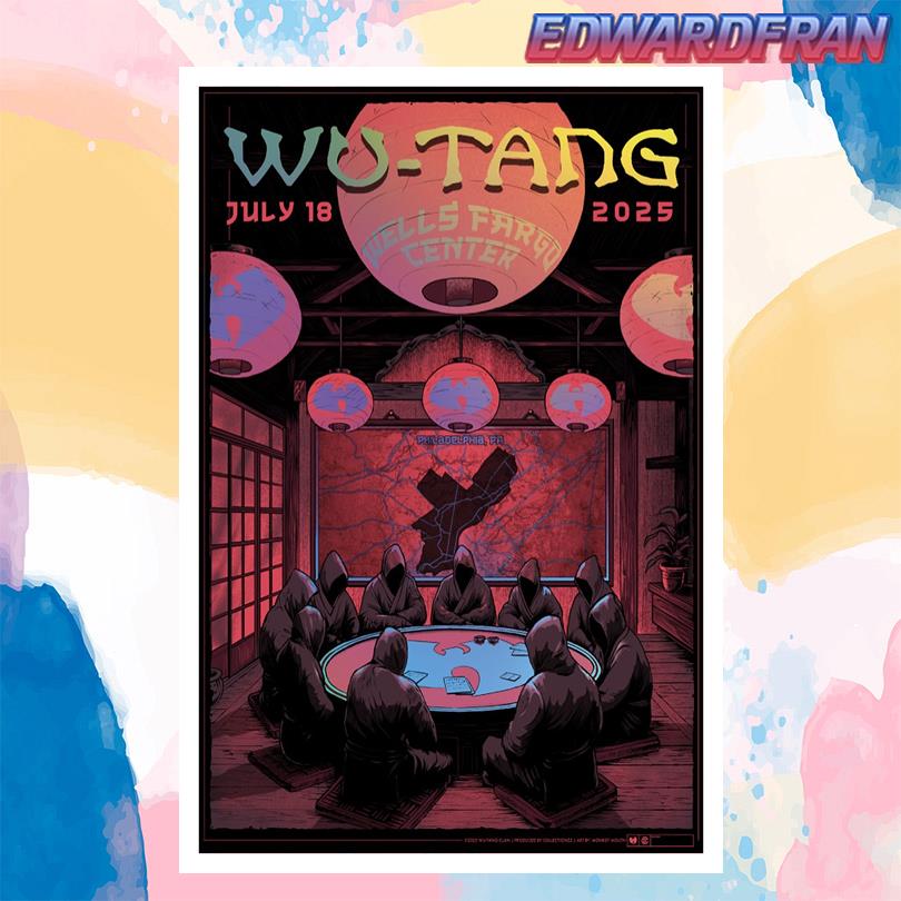 Wu Tang Clan Live Tour Philadelphia Wells Fargo Center July 18 2025 Poster