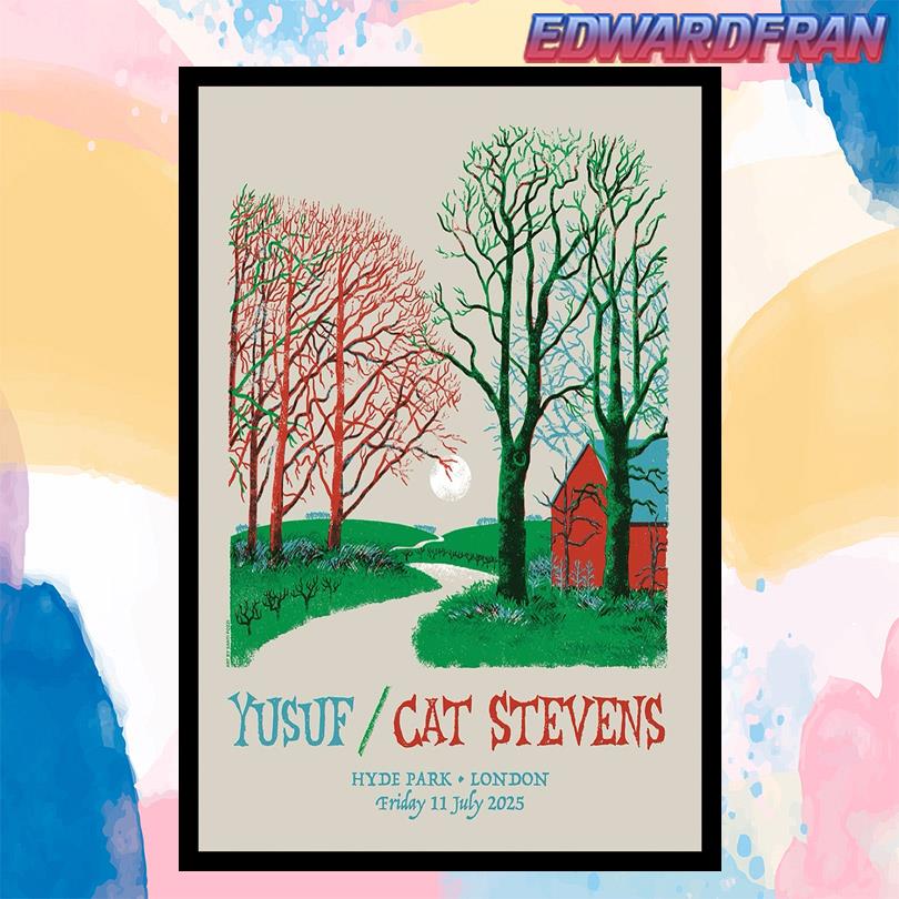Yusuf Cat Stevens Event Poster – 2025 London Hyde Park Performance